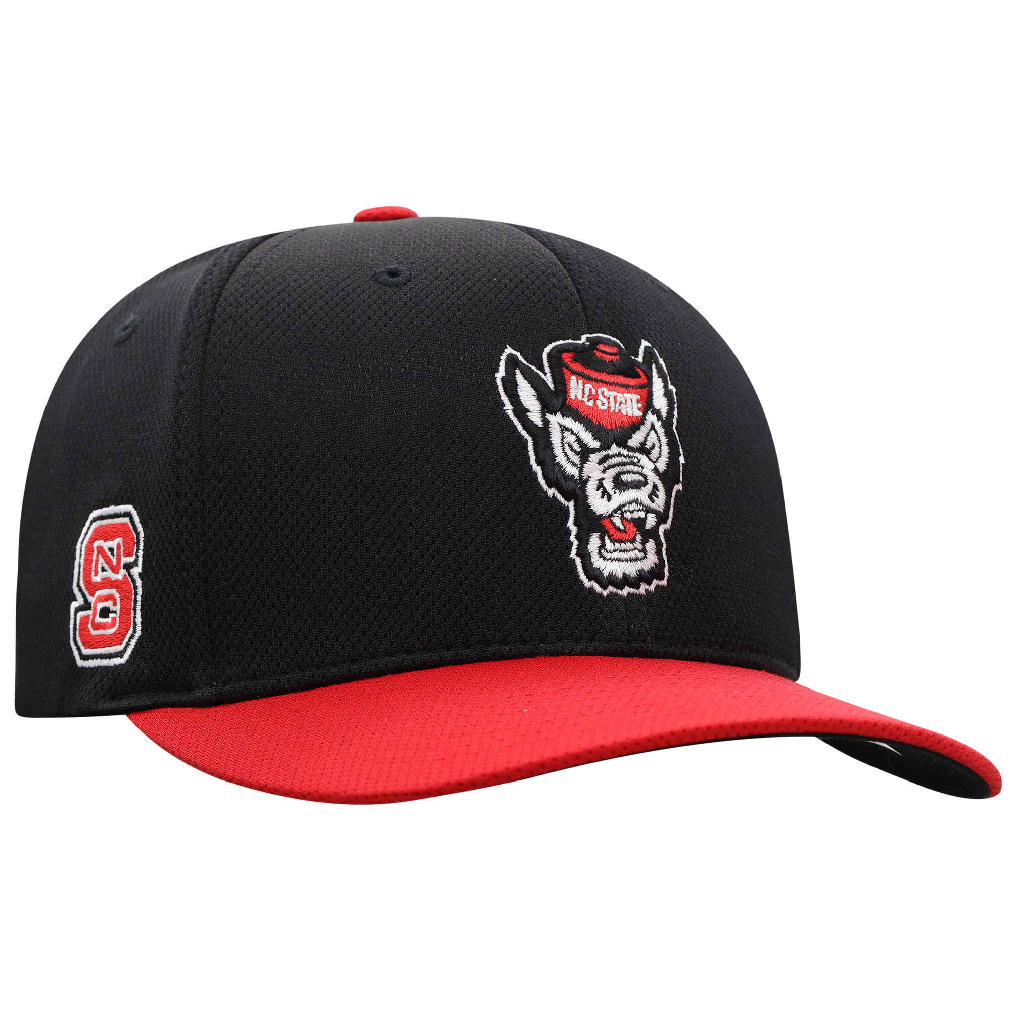 Men's-Top of the World Black NC State Wolfpack Reflex Fitted Hat
